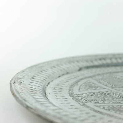 Aluminium  Tablett – Casa Eurabia, silber, Marokko, marokkanisch, antik, vintage,  Durchmesser: 76 cm