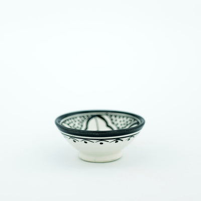 Keramik Dipaschälchen – Casa Eurabia, schwarz-weiß, Marokko, marokkanisch,  nachhaltig, ethno, boho, Ø 10 cm, H 5,5 cm
