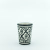 Keramik Becher – Casa Eurabia, schwarz-weiß, Marokko, marokkanisch,  nachhaltig, ethno, boho, Ø 7 cm, H 10 cm