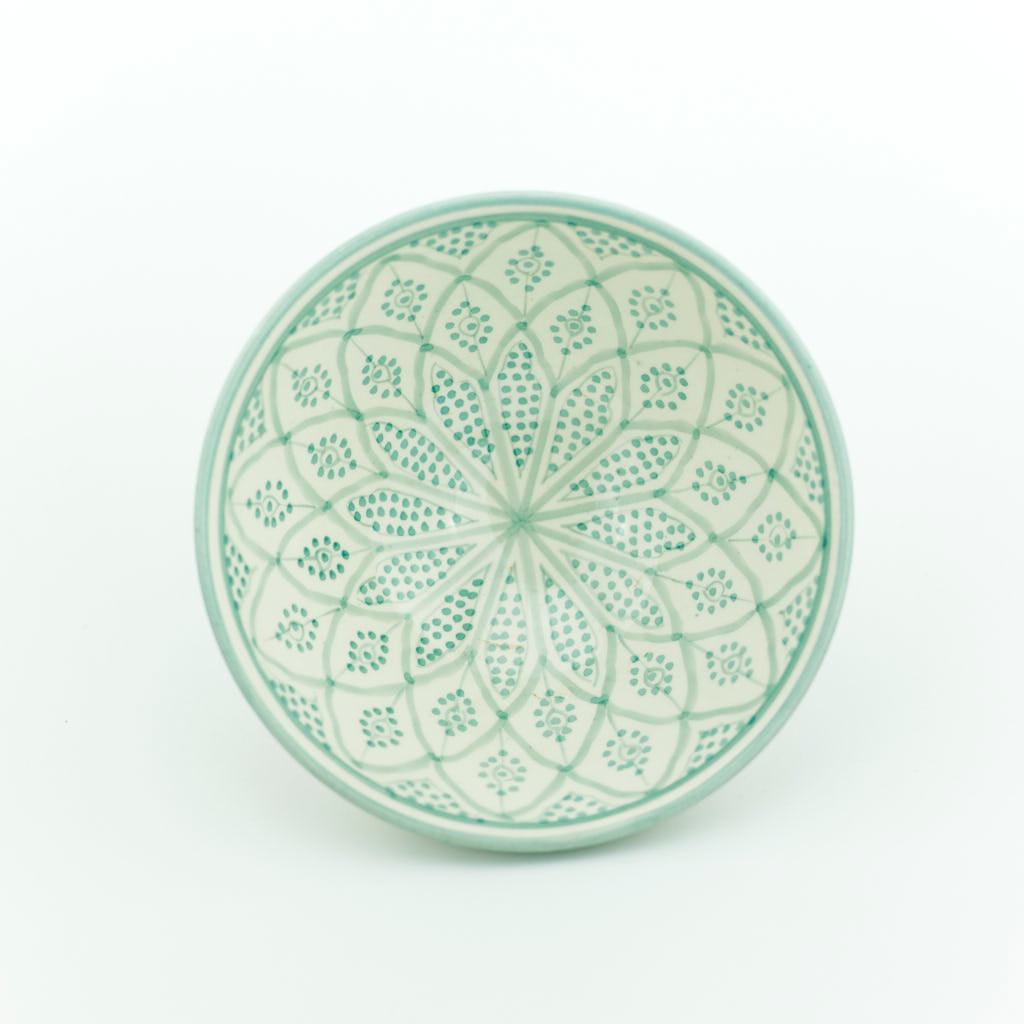 Keramik Müslischale – Casa Eurabia, türkis, weiß, Ø 16 cm, H 8 cm, marokkanische Keramik, Design