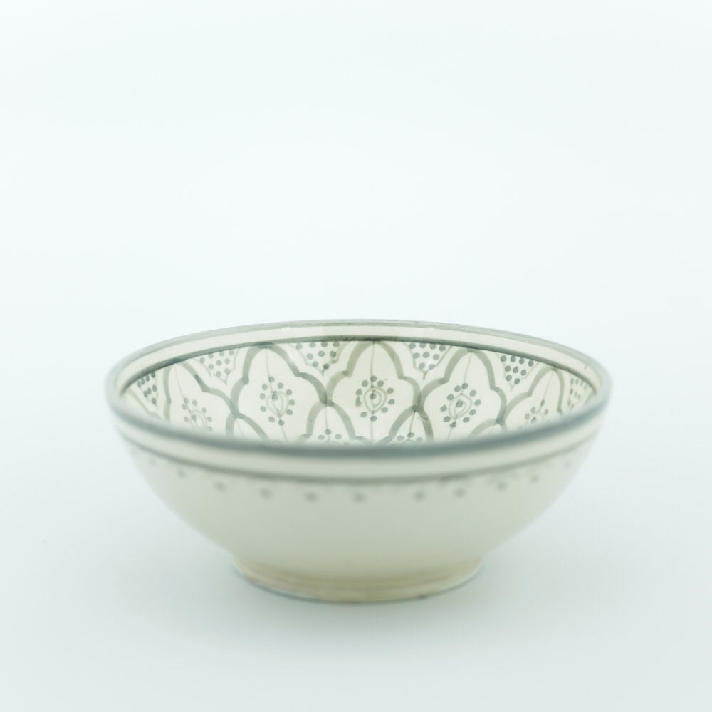 Keramik Salatschüssel – Casa Eurabia, türkis-weiß, Marokko, marokkanisch,  nachhaltig, ethno, boho, Ø 22 cm, H 9 cm