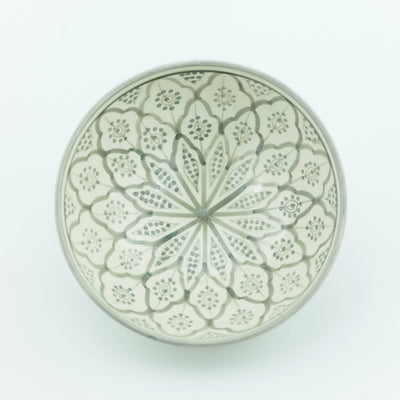 Keramik Salatschüssel – Casa Eurabia, türkis-weiß, Marokko, marokkanisch,  nachhaltig, ethno, boho, Ø 22 cm, H 9 cm