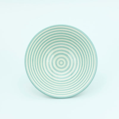 Keramik Salatschüssel – Casa Eurabia, türkis-weiß, Marokko, marokkanisch,  nachhaltig, ethno, boho, Ø 26 cm, H 10 cm