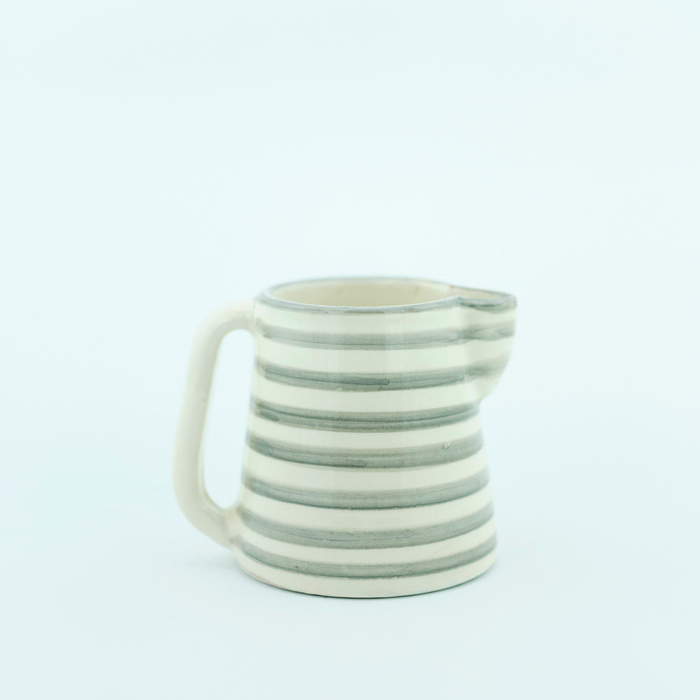 Keramik Milchkanne  – Casa Eurabia, grau-weiß, Marokko, marokkanisch,  nachhaltig, ethno, boho, Ø 8 cm, H 10 cm