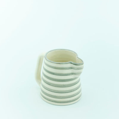 Keramik Milchkanne  – Casa Eurabia, grau-weiß, Marokko, marokkanisch,  nachhaltig, ethno, boho, Ø 8 cm, H 10 cm