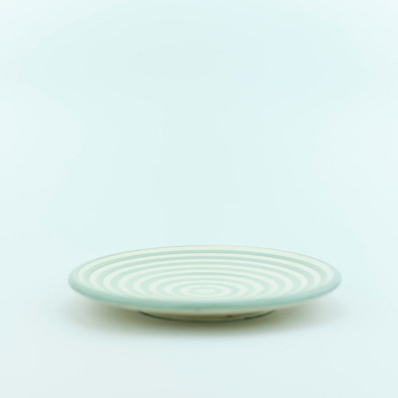 Keramik Frühstücksteller – Casa Eurabia, türkis-weiß, Marokko, marokkanisch,  nachhaltig, ethno, boho, Ø 21 cm, H 1 cm