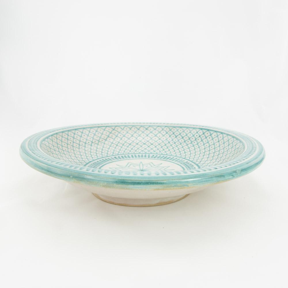 Keramik Servierteller – Casa Eurabia, türkis, Ø 35 cm, H 8 cm, marokkanische Keramik, Design