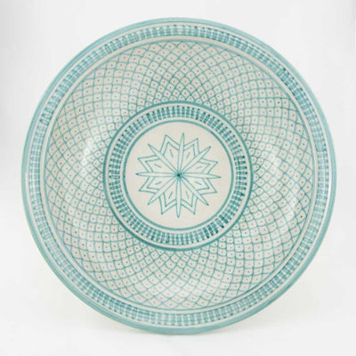 Keramik Servierteller – Casa Eurabia, türkis, Ø 35 cm, H 8 cm, marokkanische Keramik, Design