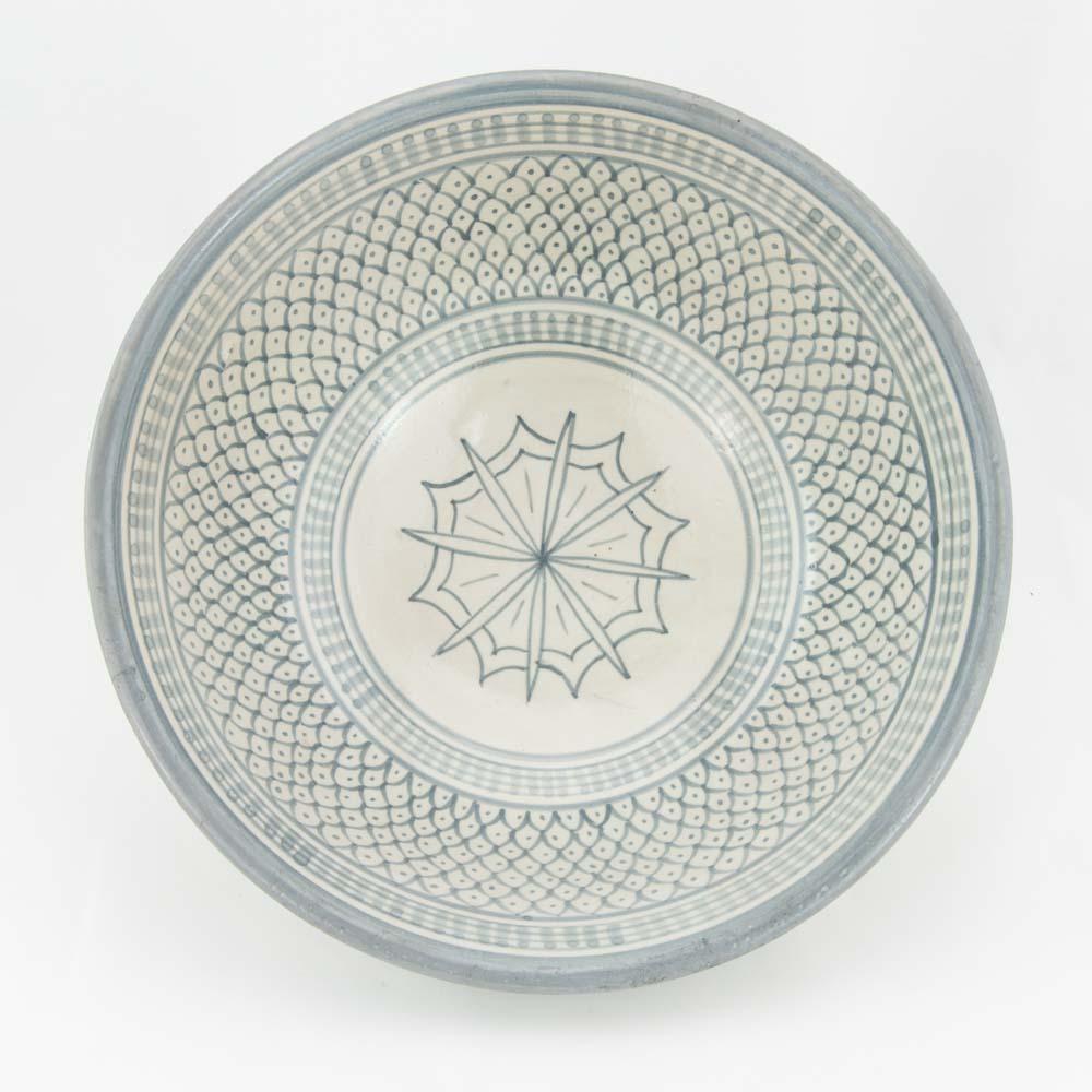 Keramik Salatschüssel – Casa Eurabia, grau , Ø 24 cm, H 11 cm, marokkanische Keramik, Design