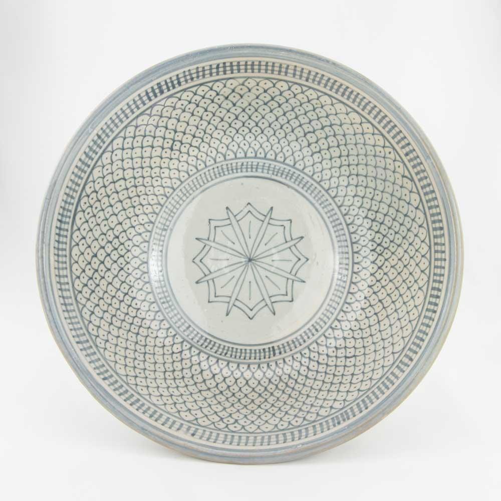 Keramik Salatschüssel – Casa Eurabia, grau , Ø 30 cm, H 13 cm, marokkanische Keramik, Design