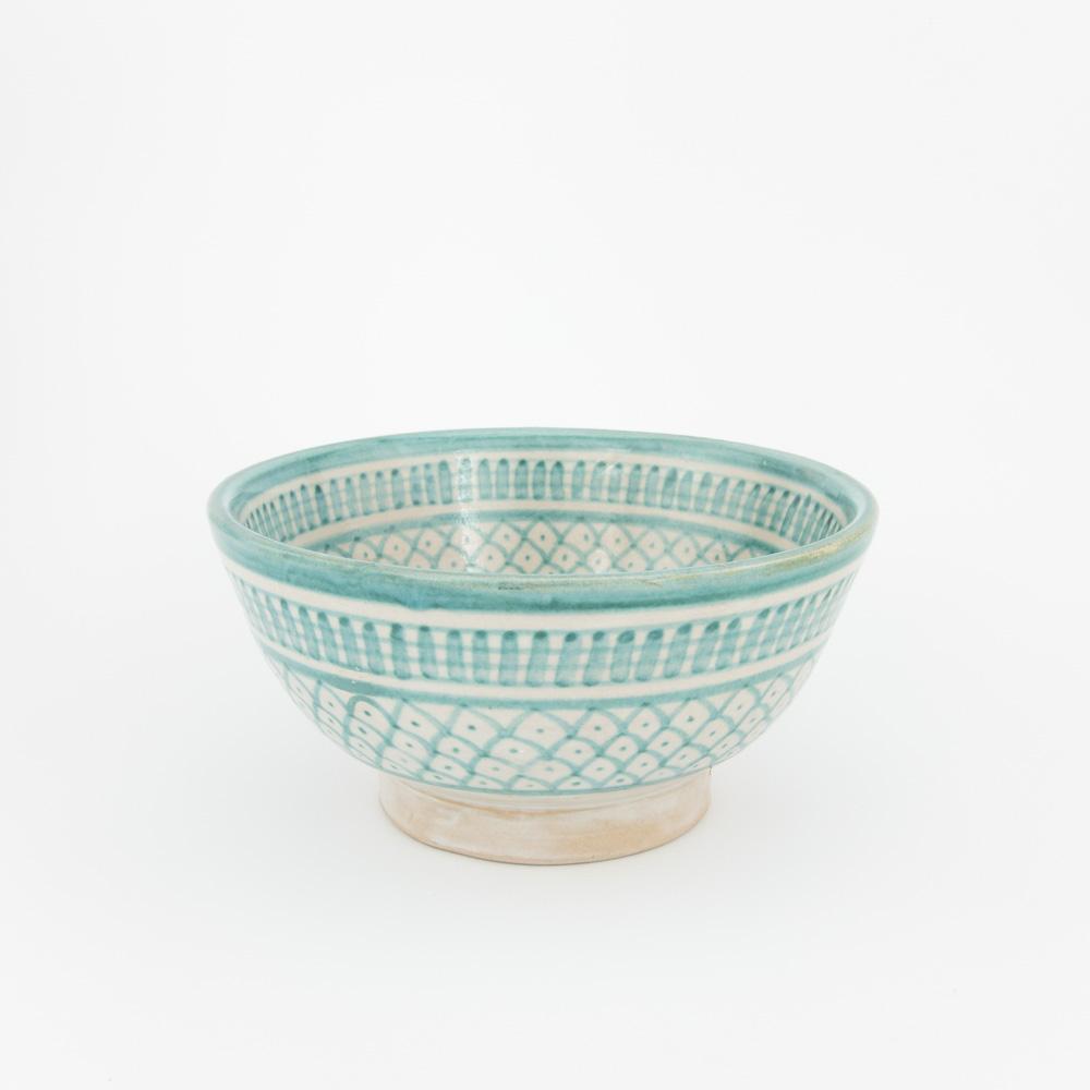 Keramik Müslischale – Casa Eurabia, türkis, Ø 14 cm, H 8 cm, marokkanische Keramik, Design