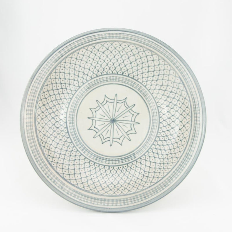 Keramik Servierteller – Casa Eurabia, grau , Ø 30 cm, H 7 cm, marokkanische Keramik, Design