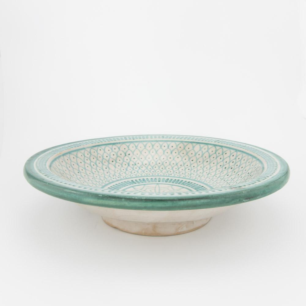 Keramik Servierteller – Casa Eurabia, türkis, Ø 30 cm, H 7 cm, marokkanische Keramik, Design