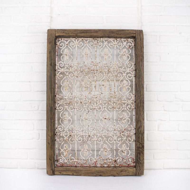 Vintage Fenster  – Casa Eurabia, Antik, Vintage, L 92 cm, B 60 cm, Argan Holz, Marokko, design