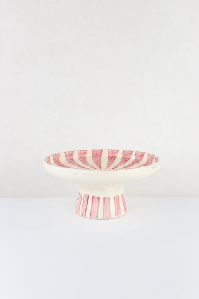 Servierteller – Kuchenplatte – 20 cm, rosa-weiss