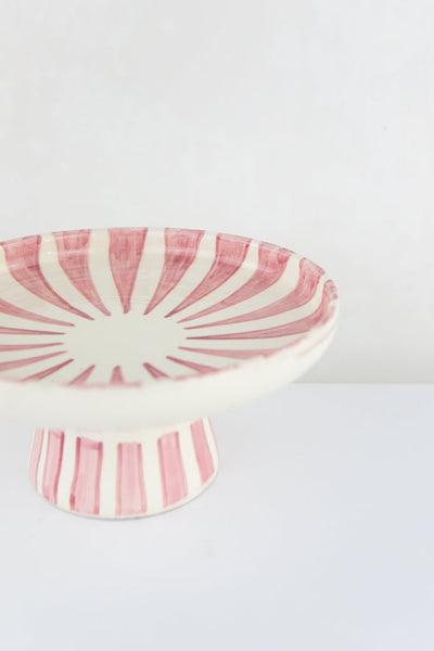 Keramik Servierteller – Casa Eurabia, rosa-weiss, Marokko, kuchenteller, Durchmesser: 20 cm