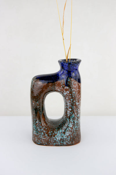 Keramik Vase – Casa Eurabia, türkis, weiss, blau, Marokko, marokkanische vase, designer vase, kunst vase, trockenblumen, Höhe: 22 cm