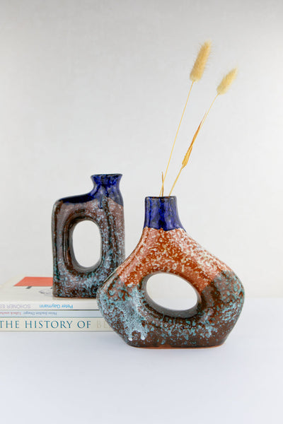 Keramik Vase – Casa Eurabia, türkis, weiss, blau, Marokko, marokkanische vase, designer vase, kunst vase, trockenblumen, Höhe: 22 cm