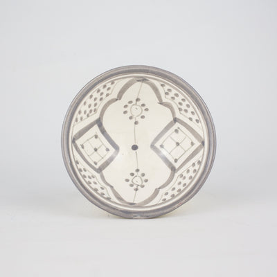 Müslischale – Marrakesch – Ø 13 cm, grau-weiß, marokkanische Keramik, casa eurabia