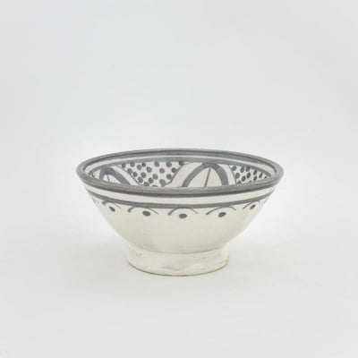 Keramik Dipschälchen – Casa Eurabia, grau,weiß, Ø 11 cm, H 5,5 cm, marokkanische Keramik, Design