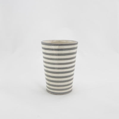 Keramik Becher – Casa Eurabia, grau, weiß, Ø 8 cm, H 10,5cm, marokkanische Keramik, Design