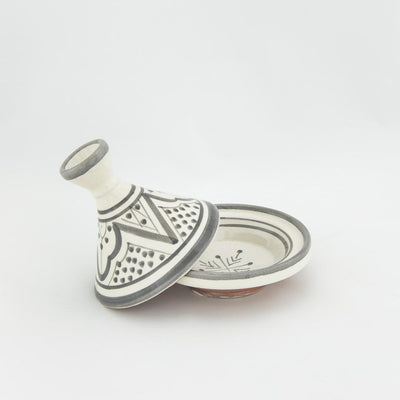 Keramik Dose – Casa Eurabia, grau, weiß, Ø 10 cm, H 12 cm, marokkanische Keramik, Design