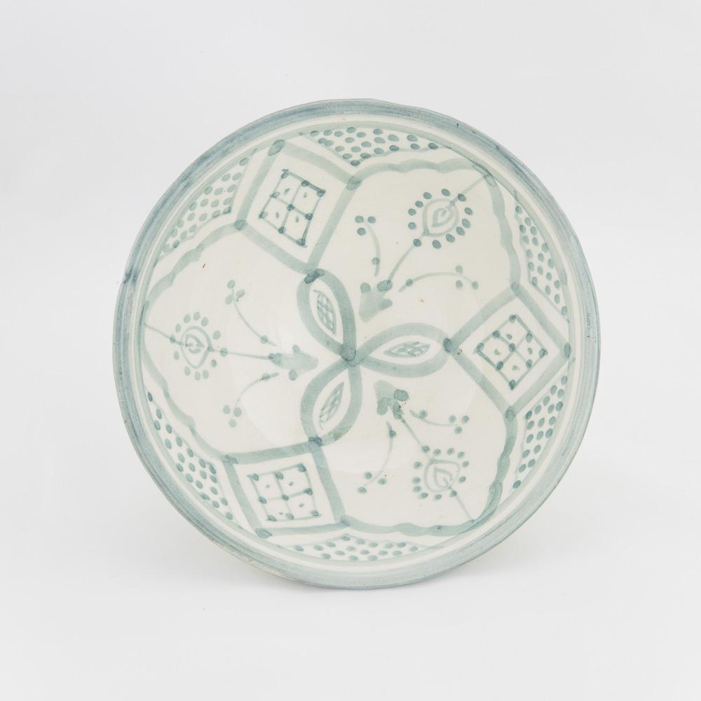 Keramik Müslischale – Casa Eurabia, türkis, weiß, Ø 16 cm, H 8 cm, marokkanische Keramik, Design