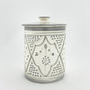 Keramik Dose – Casa Eurabia, grau,weiß, Ø 11 cm, H 17 cm, marokkanische Keramik, Design