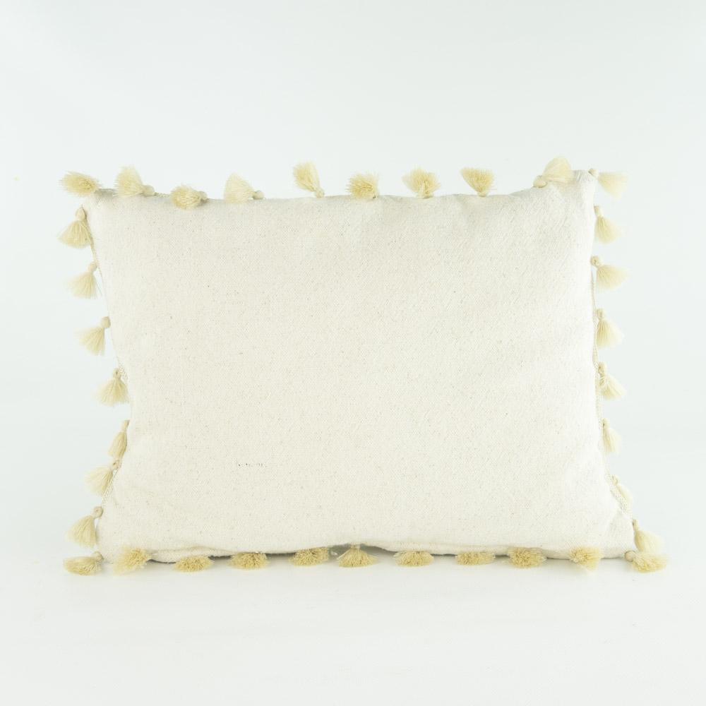 Boho Kissen – Casa Eurabia, beige, L 40 cm, B 30 cm, H 8 cm, Baumwolle, Rohbaumwolle, Marokko, Design