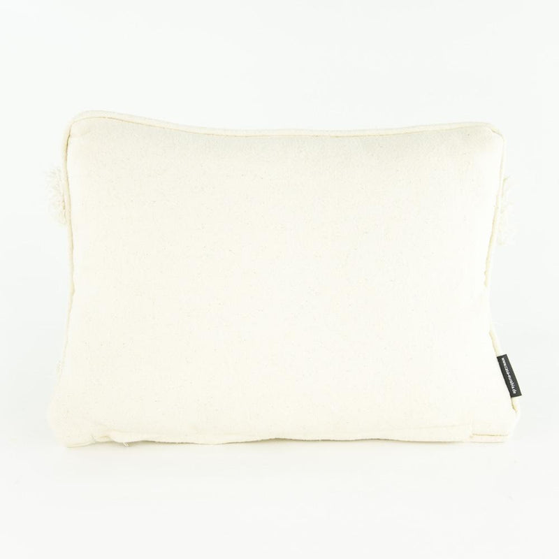 Boho Kissen – Casa Eurabia, weiß, beige , L 40 cm, B 30 cm, H 8 cm, Wolle, Baumwolle, Rohbaumwolle, Marokko, Design