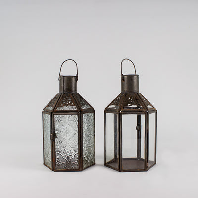 Metall, Klarglas Laterne, orient laterne, lampe, – Casa Eurabia, braun, Marokko, Durchmesser: 8,5 cm