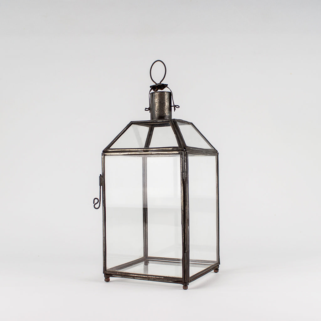 glas, metall, schlichte Laterne, Skandi design, nordische lampe, – Casa Eurabia, braun, Marokko, Durchmesser: 11 cm