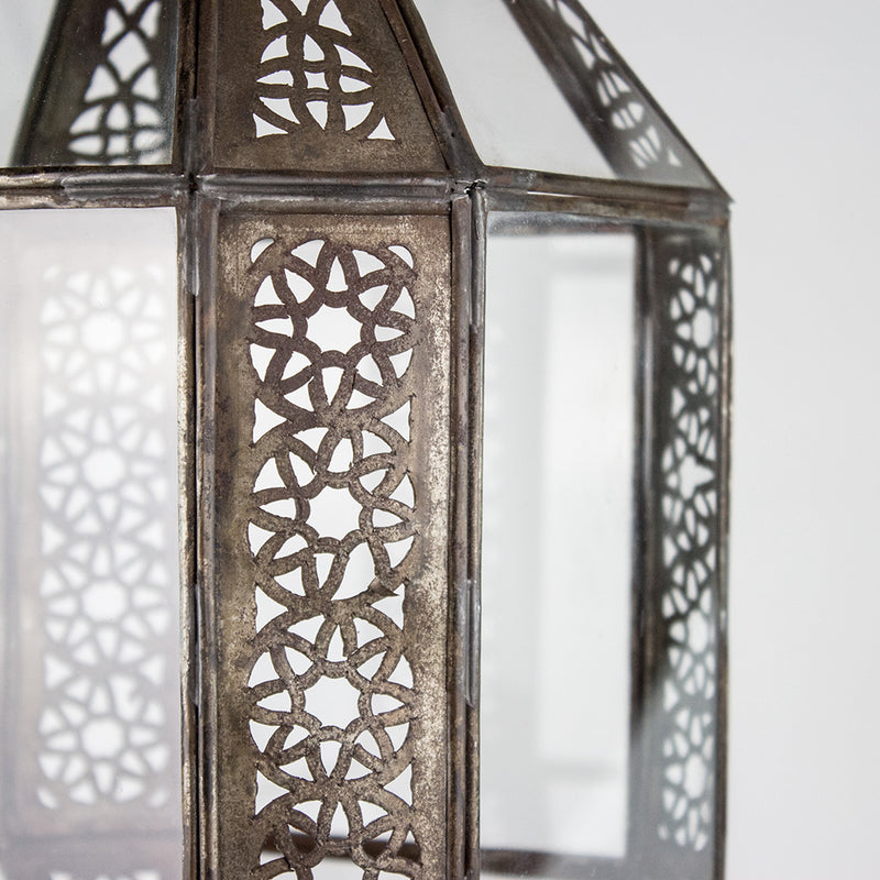 Metall, Klarglas Hängelampe – Casa Eurabia, braun, Marokko, Durchmesser: 20 cm