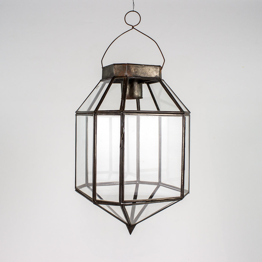 Metall, Klarglas Hängelampe – Casa Eurabia, braun, Marokko, Durchmesser: 20 cm