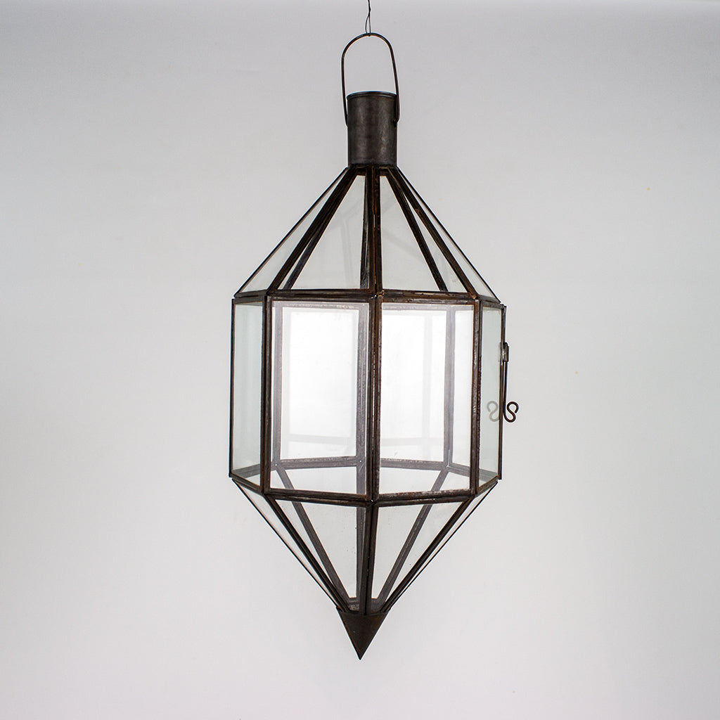 Metall, Klarglas Hängelampe – Casa Eurabia, braun, Marokko, Durchmesser: 19 cm