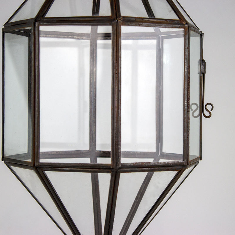 Metall, Klarglas Hängelampe – Casa Eurabia, braun, Marokko, Durchmesser: 19 cm