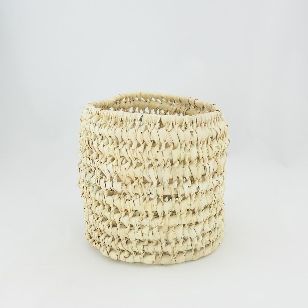 Bastkörbchen Palmenblatt (Raffia) – Casa Eurabia, natur, Ø 18 cm, H 18 cm, Marokko, Design