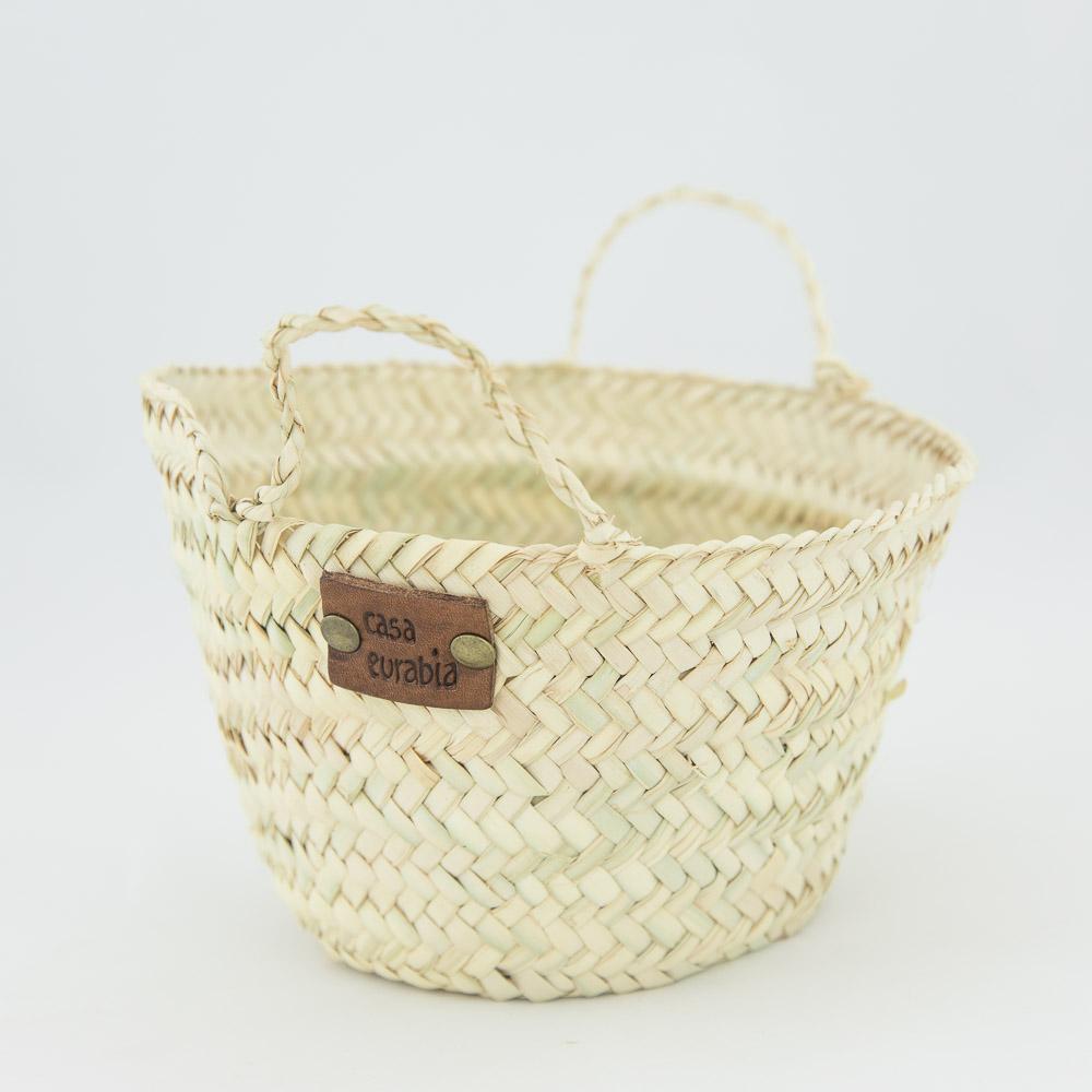 Bastkörbchen Palmenblatt (Raffia) – Casa Eurabia, natur, Ø 18 cm, H 10 cm, Marokko, Design