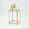 Laterne  Berit – Casa Eurabia, Klarglas, Schmiedeeisenblech, gold, L 11 cm, B 11 cm, H 28 cm, Design
