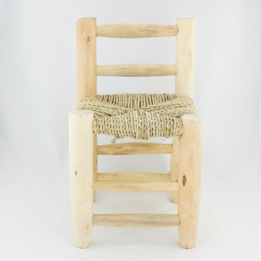 Kinderstuhl Eucalyptusholz, geflochtenes Palmenblatt – Casa Eurabia, natur, L 24 cm, B 24 cm, H 42 cm, Marokko, Design