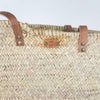 Einkaufskorb Palmenblatt (Raffia), Leder – Casa Eurabia, natur, braun, L 50 cm, B 30 cm, H 30 cm, Marokko, Design