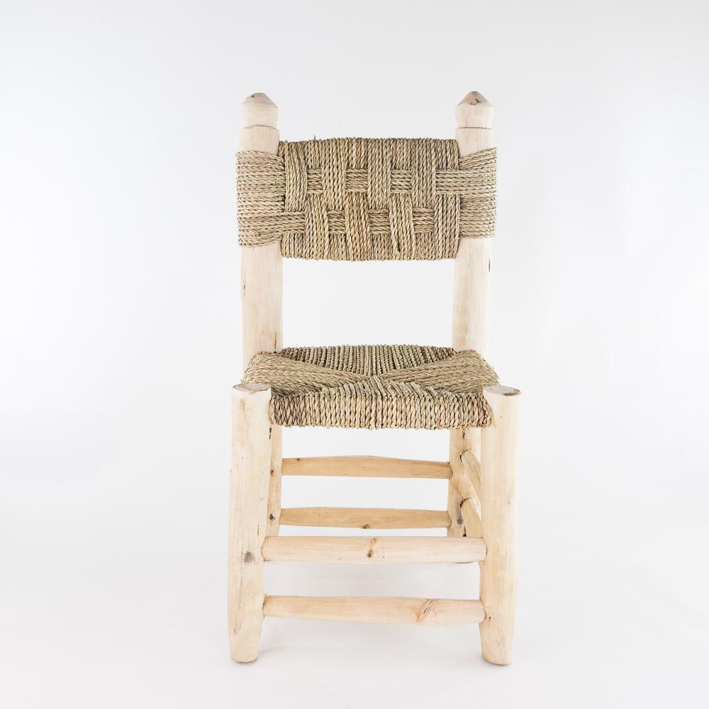 Kinderstuhl Eucalyptusholz, geflochtenes Palmenblatt – Casa Eurabia, natur, L 30 cm, B 30 cm, H 64 cm, Marokko, Design