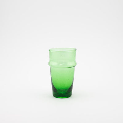Trinkglas  – Casa Eurabia, grün, Marokko, mundgeblasen, recyceltes glas, Durchmesser: 7 cm