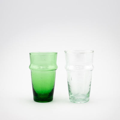 Trinkglas  – Casa Eurabia, grün, Marokko, mundgeblasen, recyceltes glas, Durchmesser: 7 cm