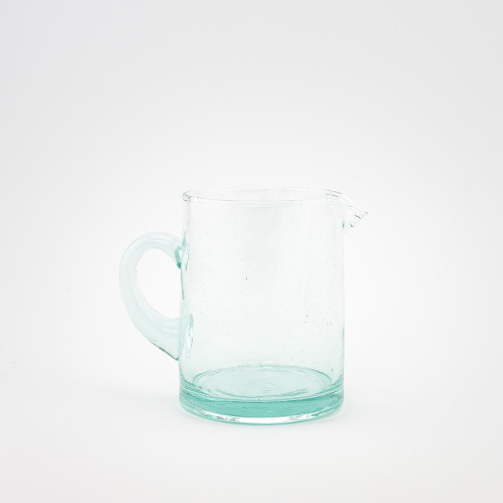 Karaffe – Casa Eurabia, türkis, Marokko, mundgeblasen, recyceltes glas, Durchmesser: 9,5 cm