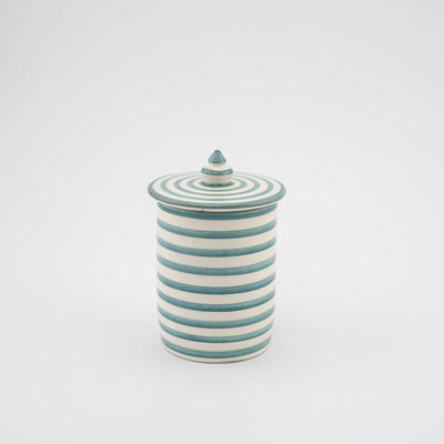 Keramik Dose – Casa Eurabia, türkis-weiß, Marokko, Durchmesser: 8 cm