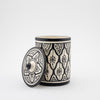 Keramik Dose – Casa Eurabia, schwarz-weiß, Marokko, Durchmesser: 11 cm