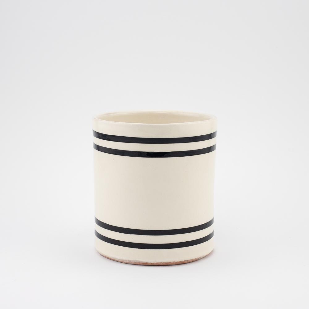 Keramik Übertopf, Kräutertopf – Casa Eurabia, schwarz-weiß, Marokko, Durchmesser: 12 cm