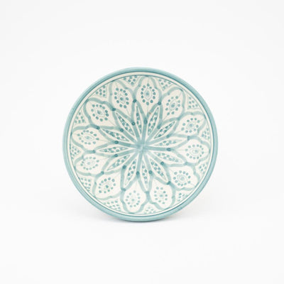 Keramik Bowl Schale – Casa Eurabia, türkis-weiß, Marokko, Durchmesser: 16,5 cm