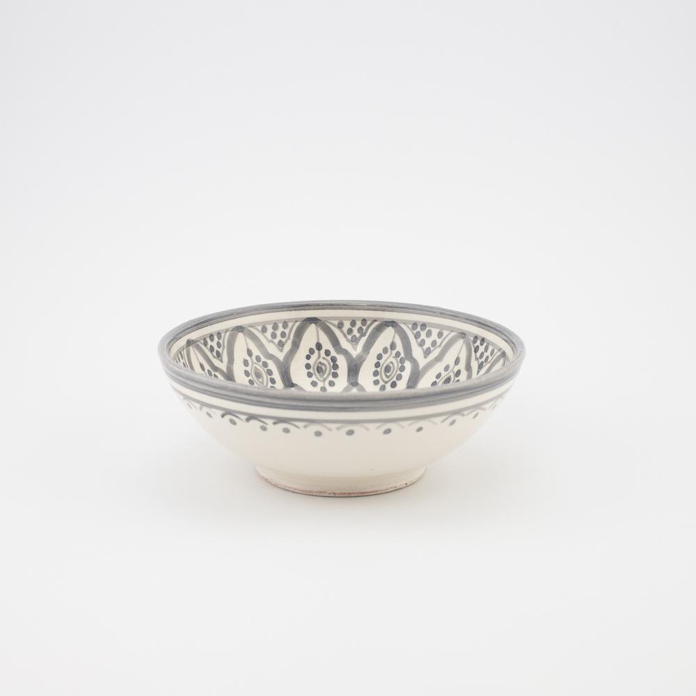 Keramik Bowl Schale – Casa Eurabia, grau-weiß, Marokko, Durchmesser: 16,5 cm